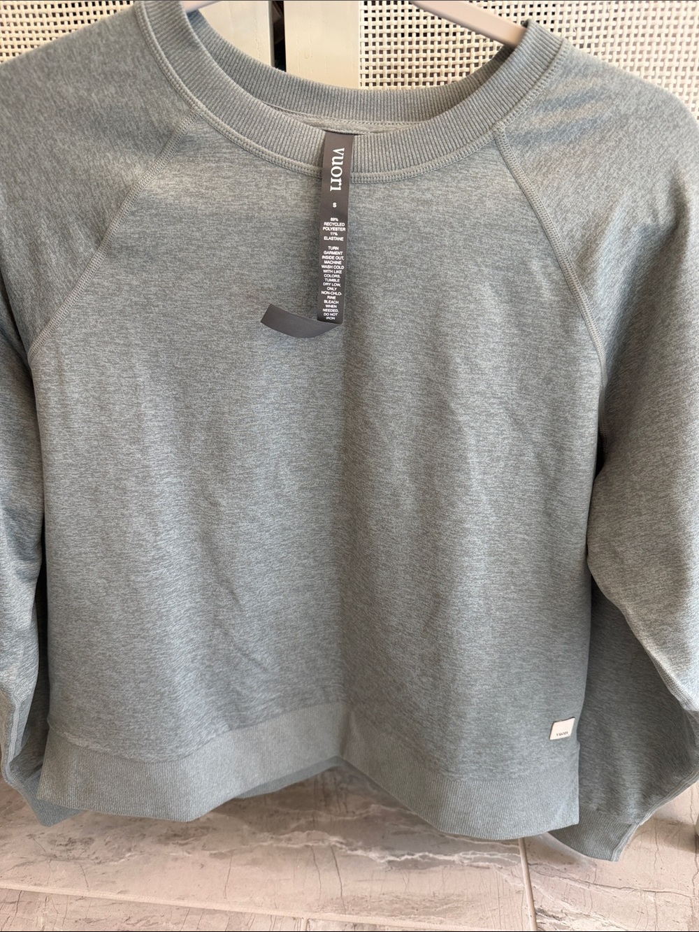 Vuori Women's Heather Sage Crewneck Sweatshirt